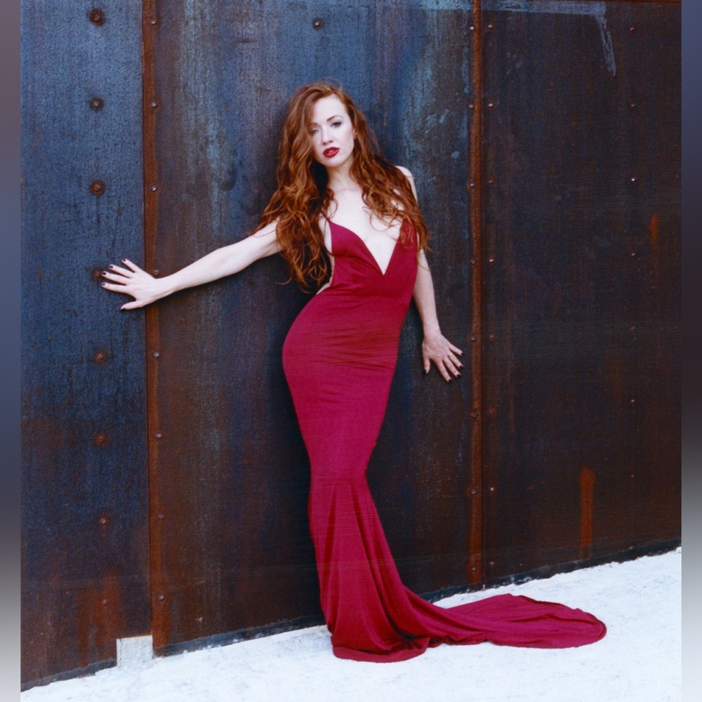 Alamour the label red backless dress XS